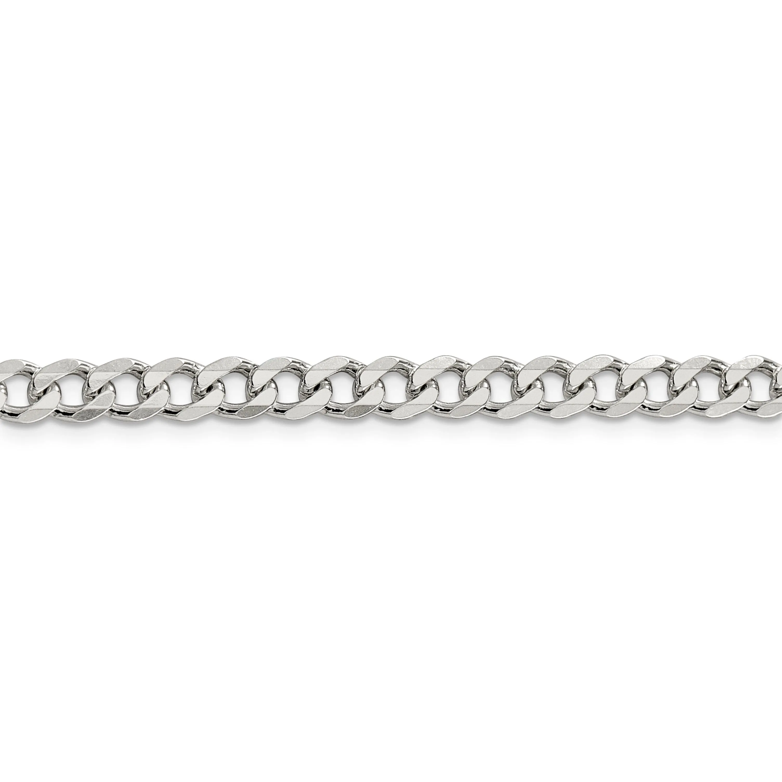 Silver Polished 6.00-mm Solid Curb Link Chain