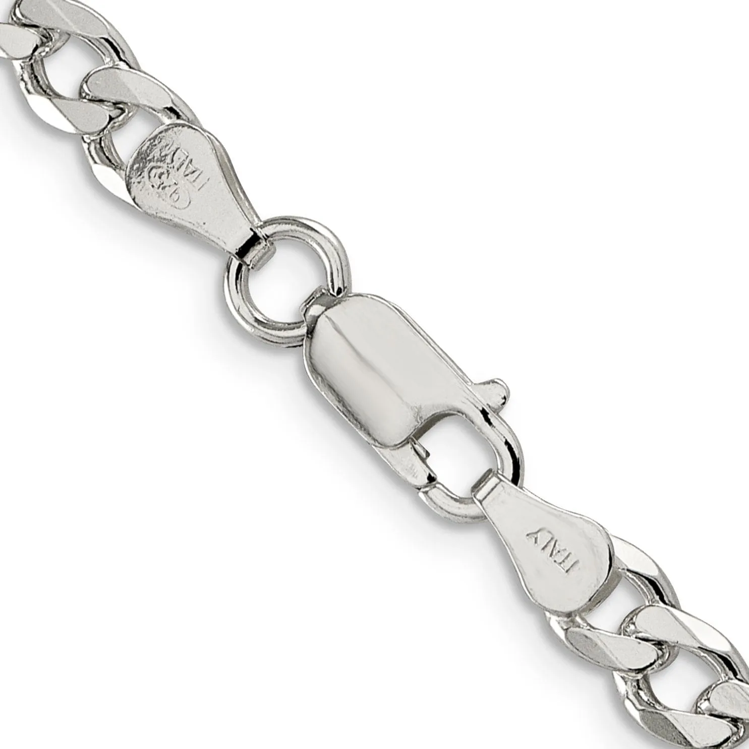 Silver Polished 6.00-mm Solid Curb Link Chain