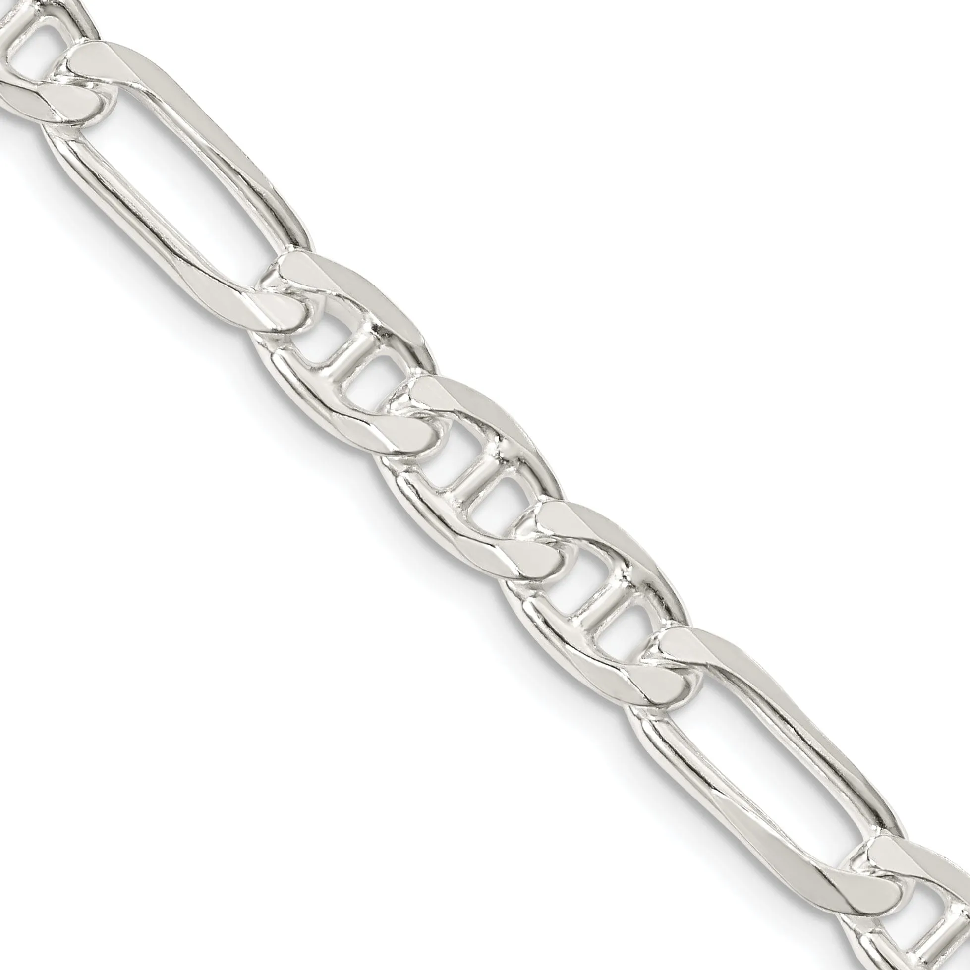 Silver Polished 6.50-mm Figaro Anchor Chain