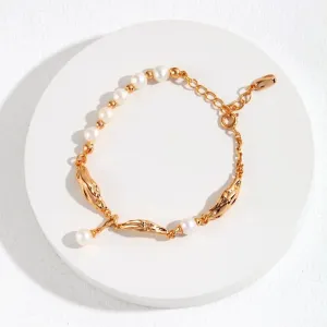 Soft Scarf Freshwater Pearl Bracelet -Gold Vermeil