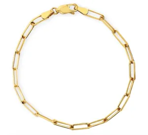 Solid Gold Paperclip Bracelet