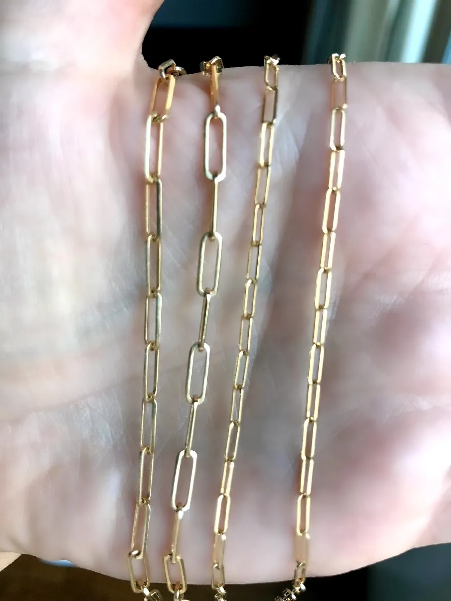 Solid Gold Paperclip Bracelet