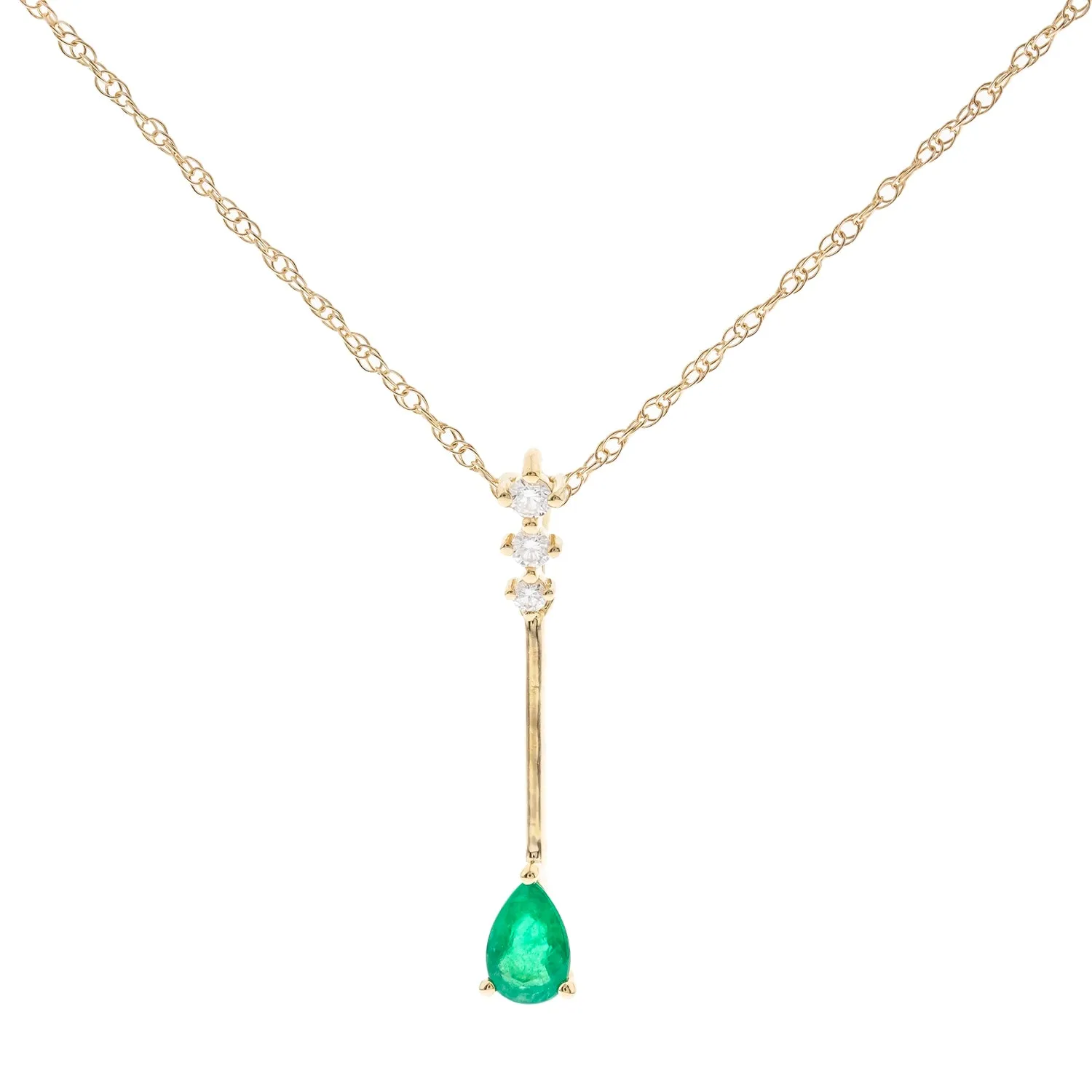 Sophie 10K Yellow Gold Pear-Cut Natural Zambian Emerald Pendant