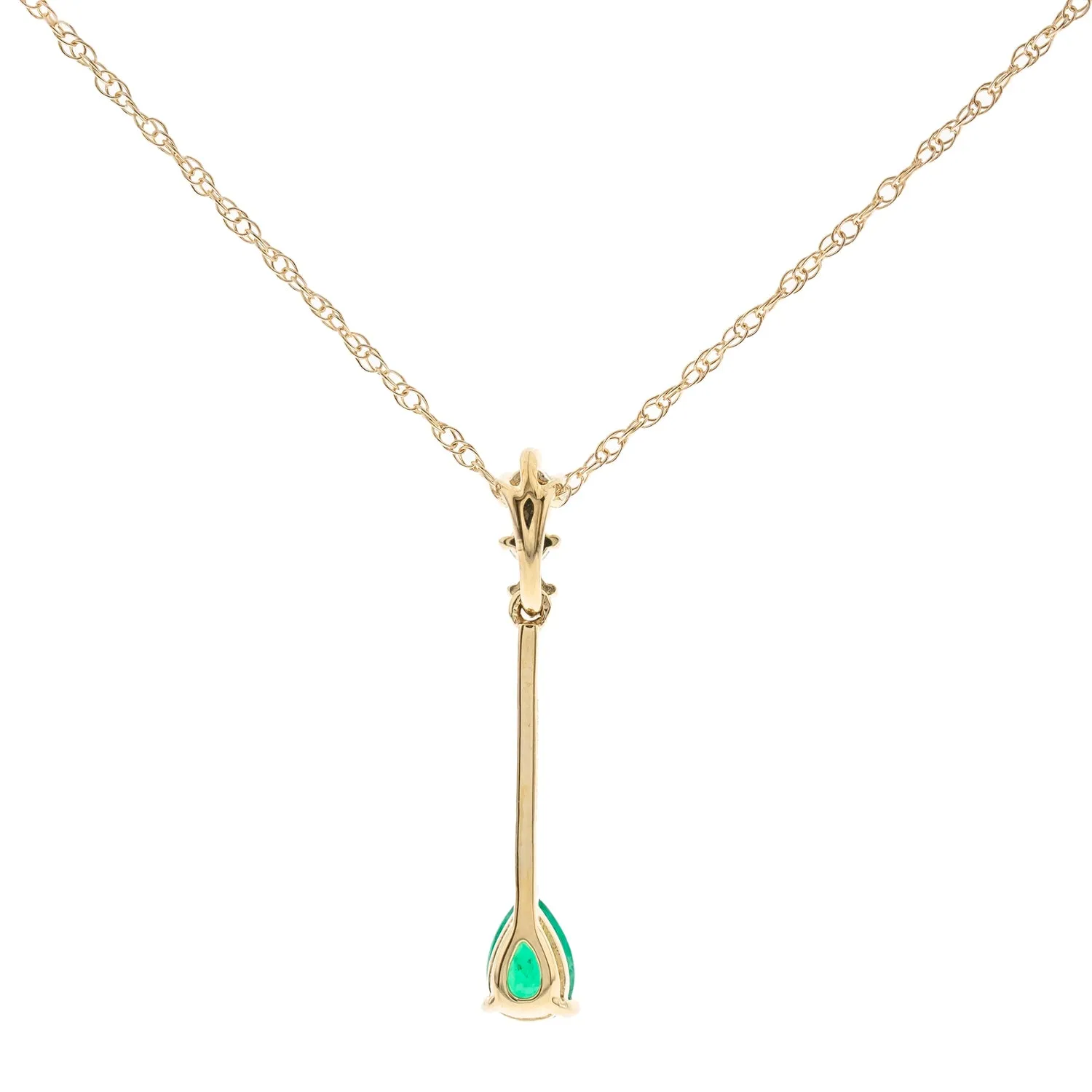 Sophie 10K Yellow Gold Pear-Cut Natural Zambian Emerald Pendant