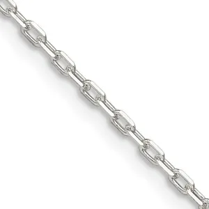 Sterling Silver 1.65mm Diamond-cut Long Link Cable Chain Necklace