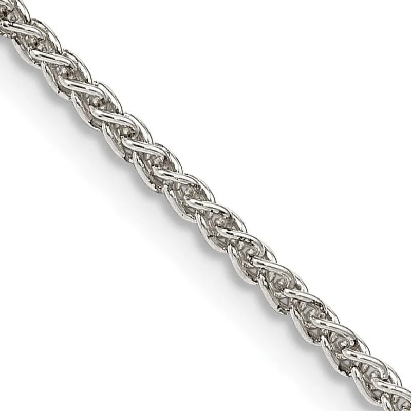 Sterling Silver 1.75mm Round Spiga Chain Necklace