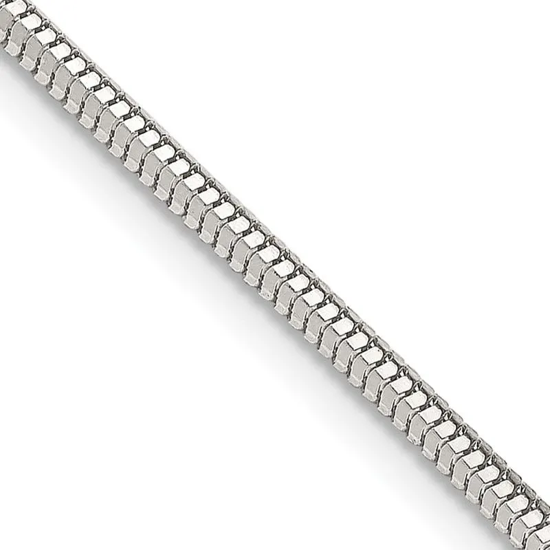 Sterling Silver 2mm Diamond-cut Snake Chain Necklace