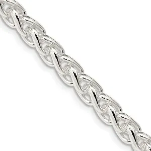 Sterling Silver 6mm Round Spiga Chain Necklace