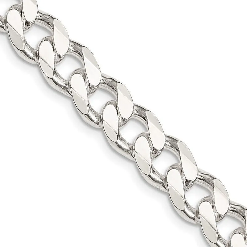 Sterling Silver 9mm Curb Chain Necklace