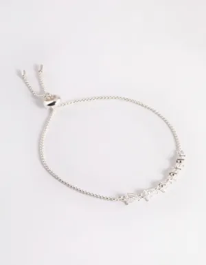 Sterling Silver Cubic Zirconia Teardrop Toggle Bracelet