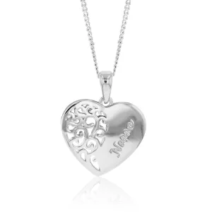 Sterling Silver Engraved Heart "Nanna" Pendant