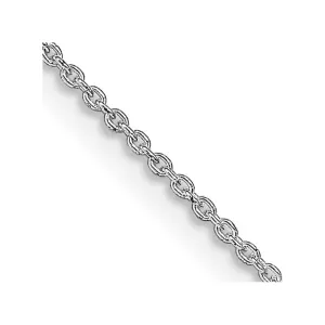 Sterling Silver Rhodium-plated 1mm Cable Chain Necklace w/2in ext.