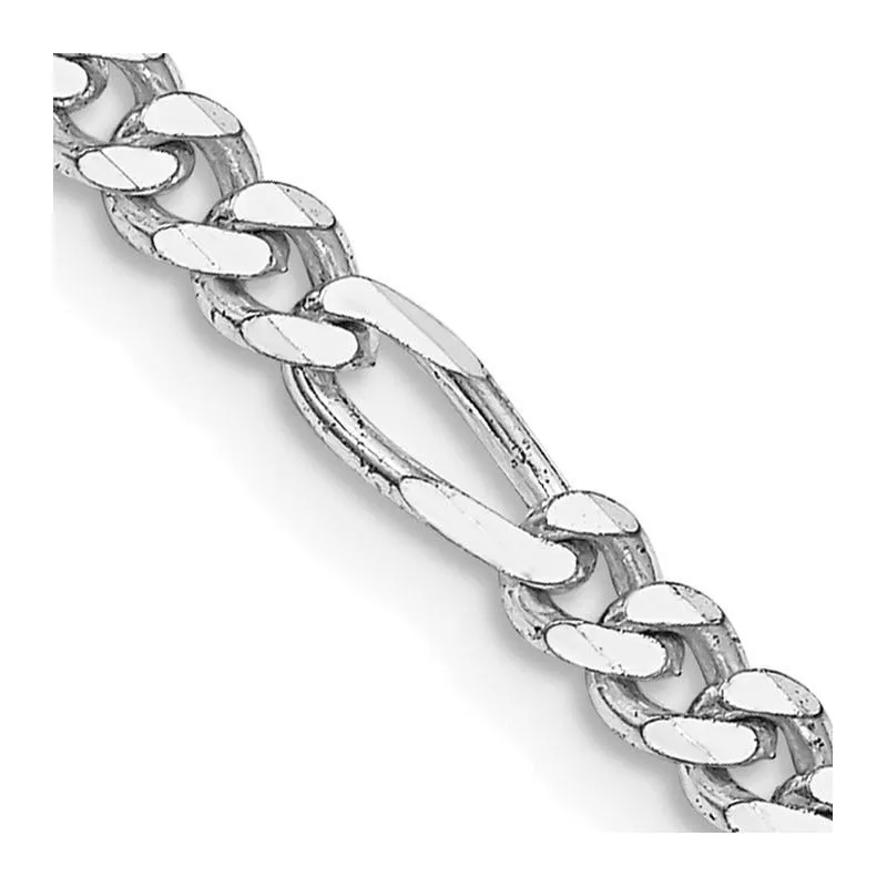 Sterling Silver Rhodium-plated 3.5mm Figaro Chain Necklace