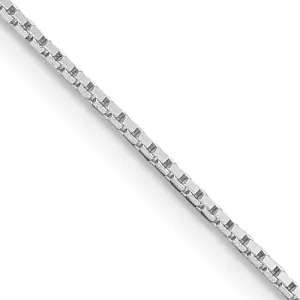 Sterling Silver Rhodium-plated .6mm Mirror Box Chain Necklace w/4in ext.