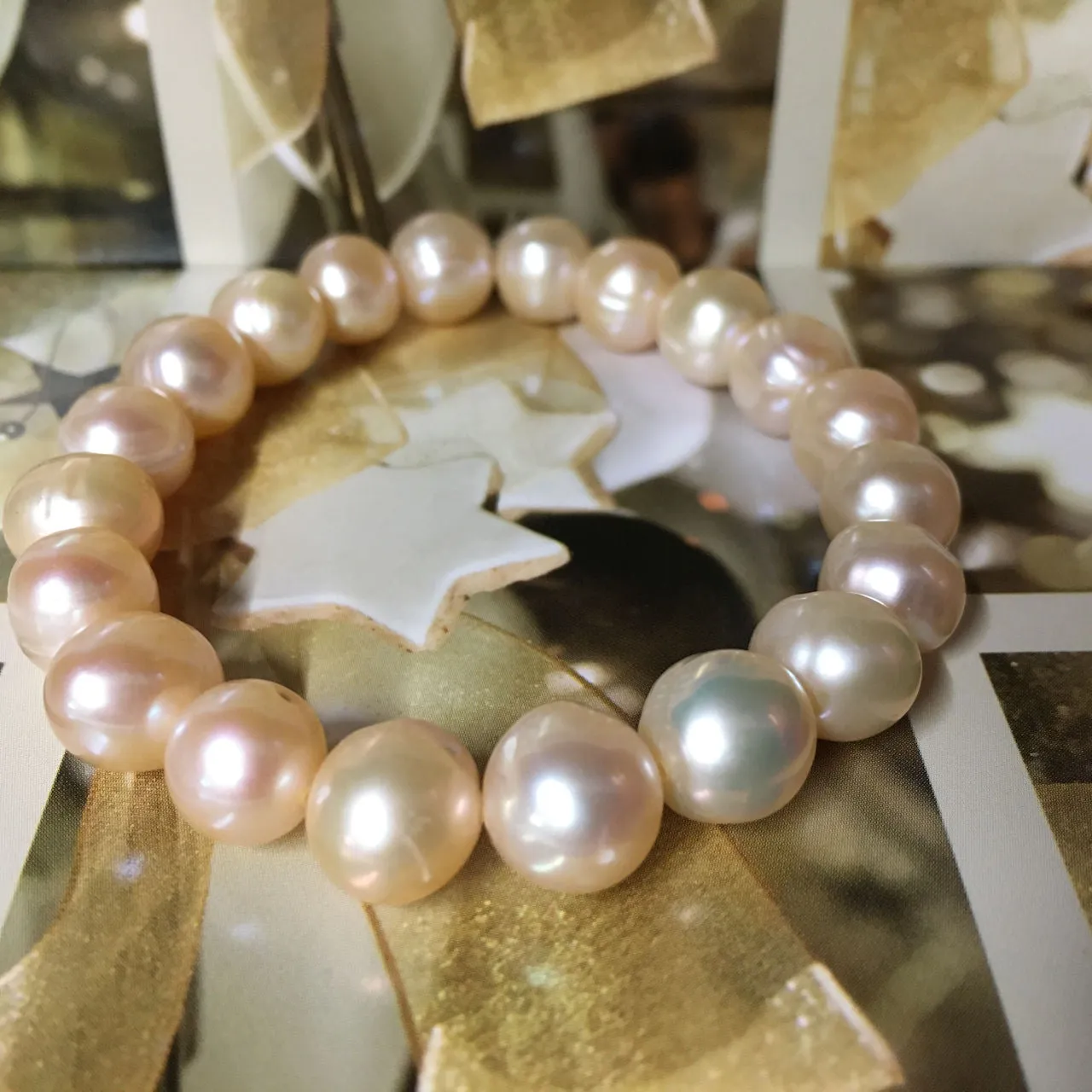 Stunning Golden Fresh Water Pearl Bracelet-Gifts For Her