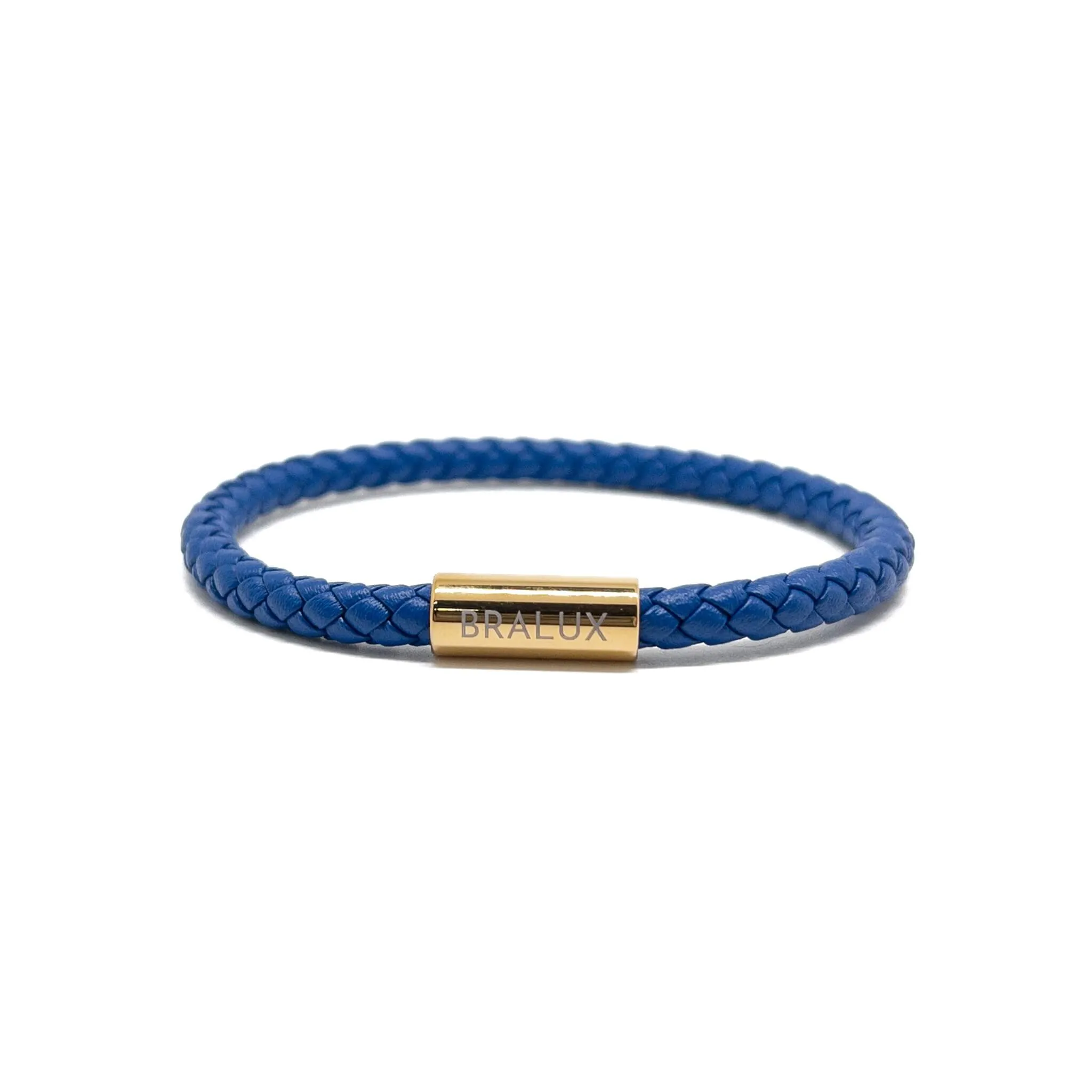 The Blue And Gold Plated Leather Bracelet