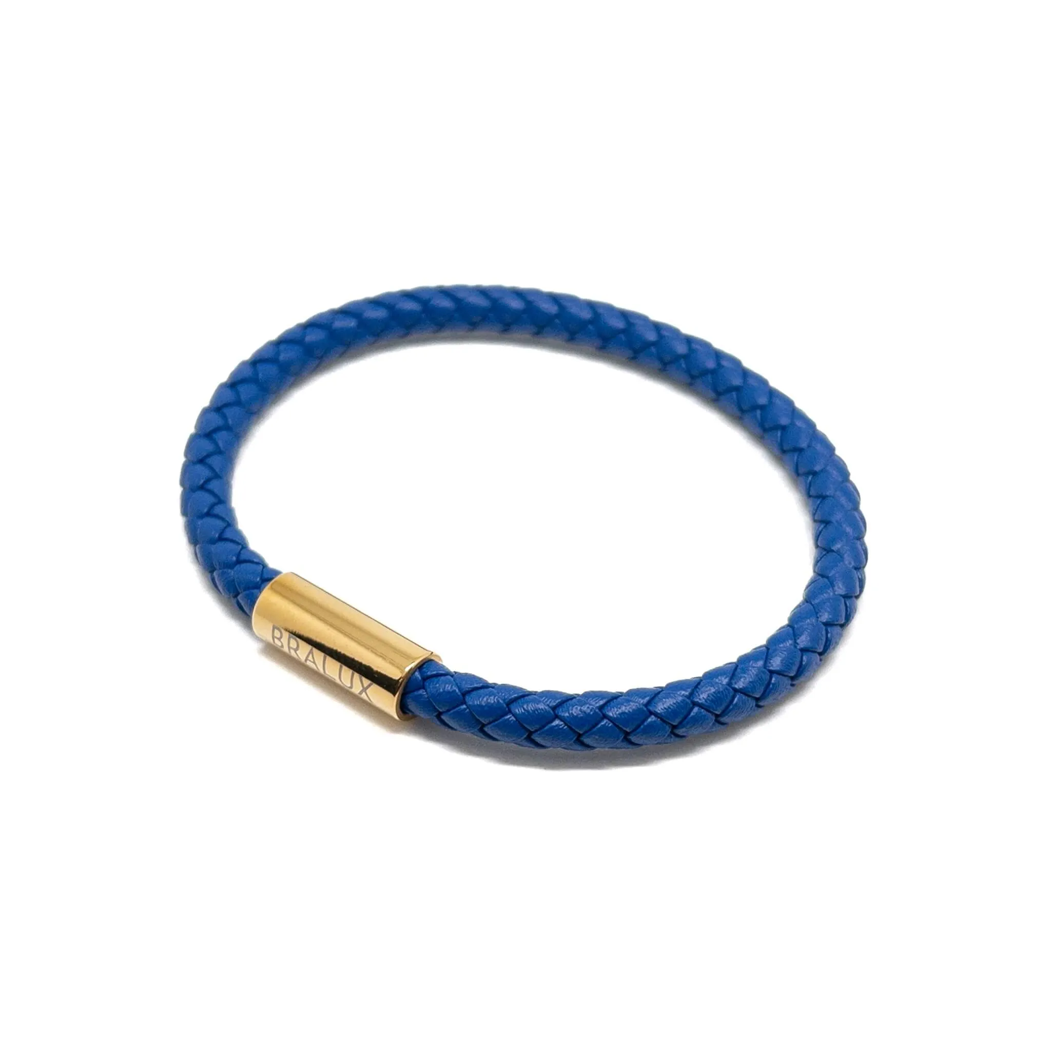 The Blue And Gold Plated Leather Bracelet