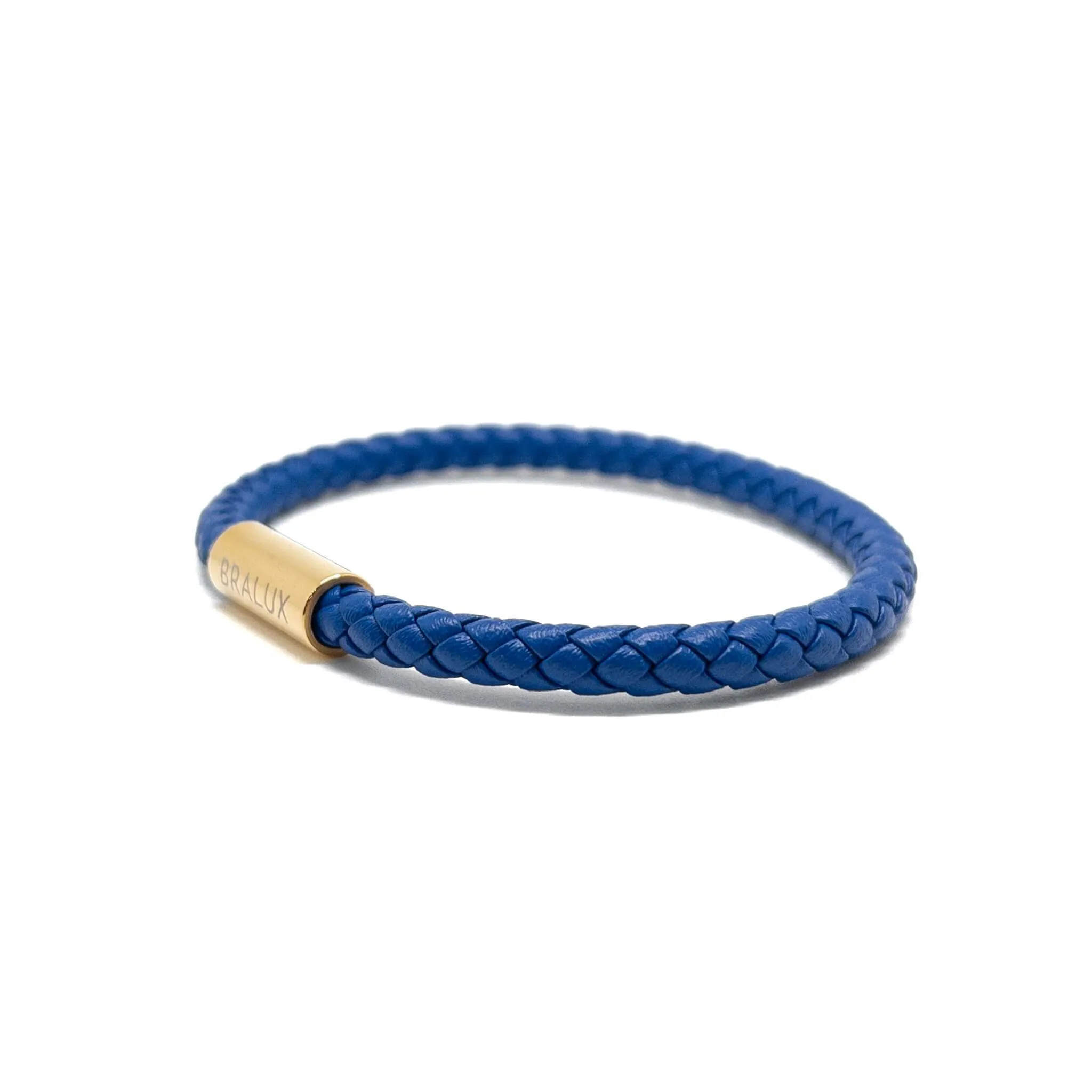 The Blue And Gold Plated Leather Bracelet