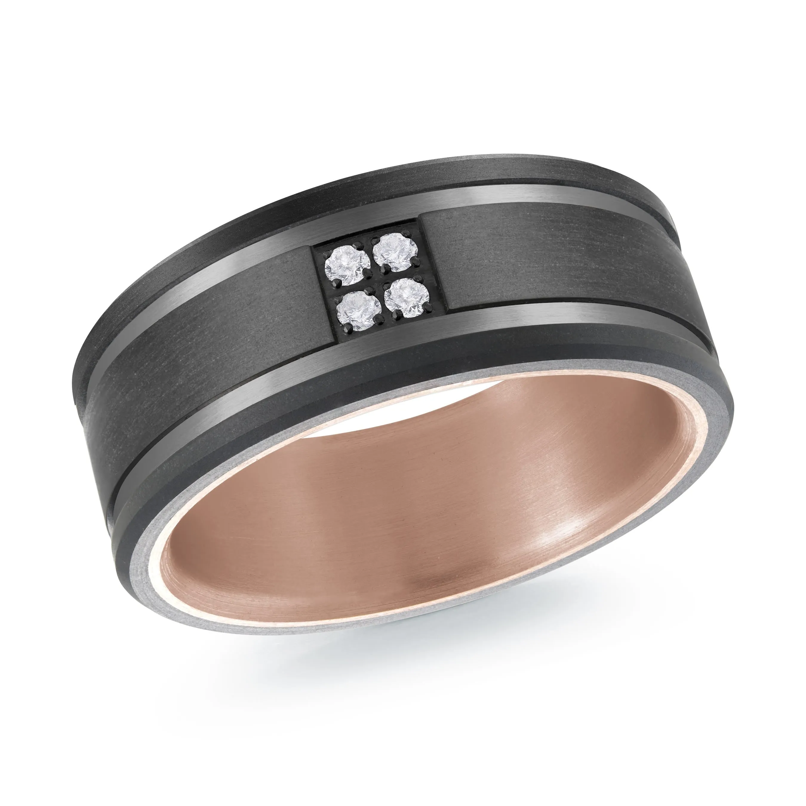 Titanium with 14K Rose Gold Ring from the Titanium Collection by Malo - MRDTI-016-9APD