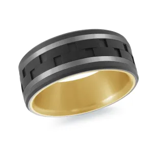 Titanium with 14K Yellow Gold Ring from the Titanium Collection by Malo - MRDTI-021-9AY