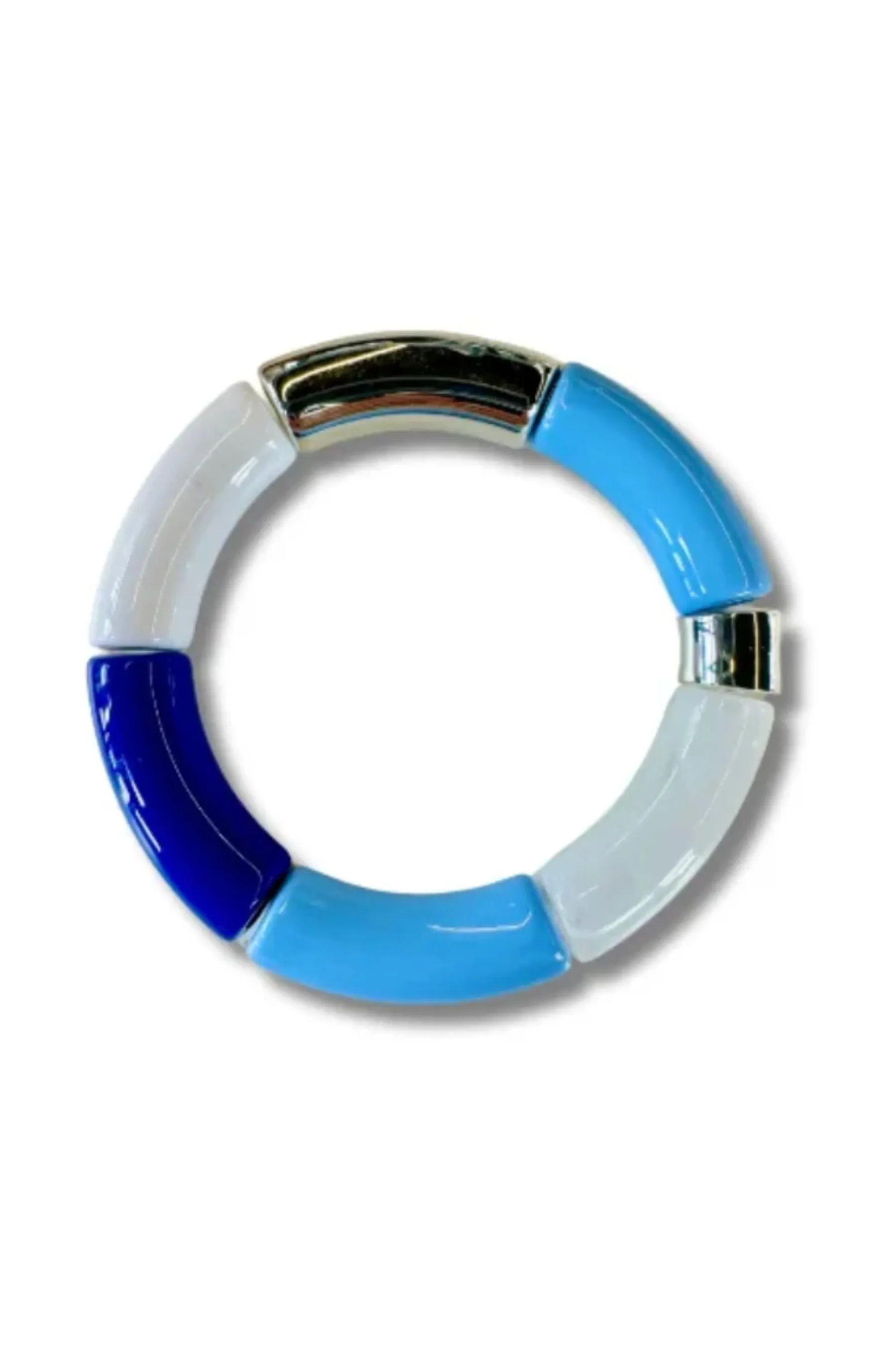 Tube Bangle | Blue/Silver