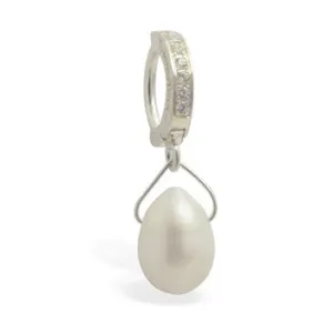 TummyToys® Genuine Pearl Teardrop Navel Ring