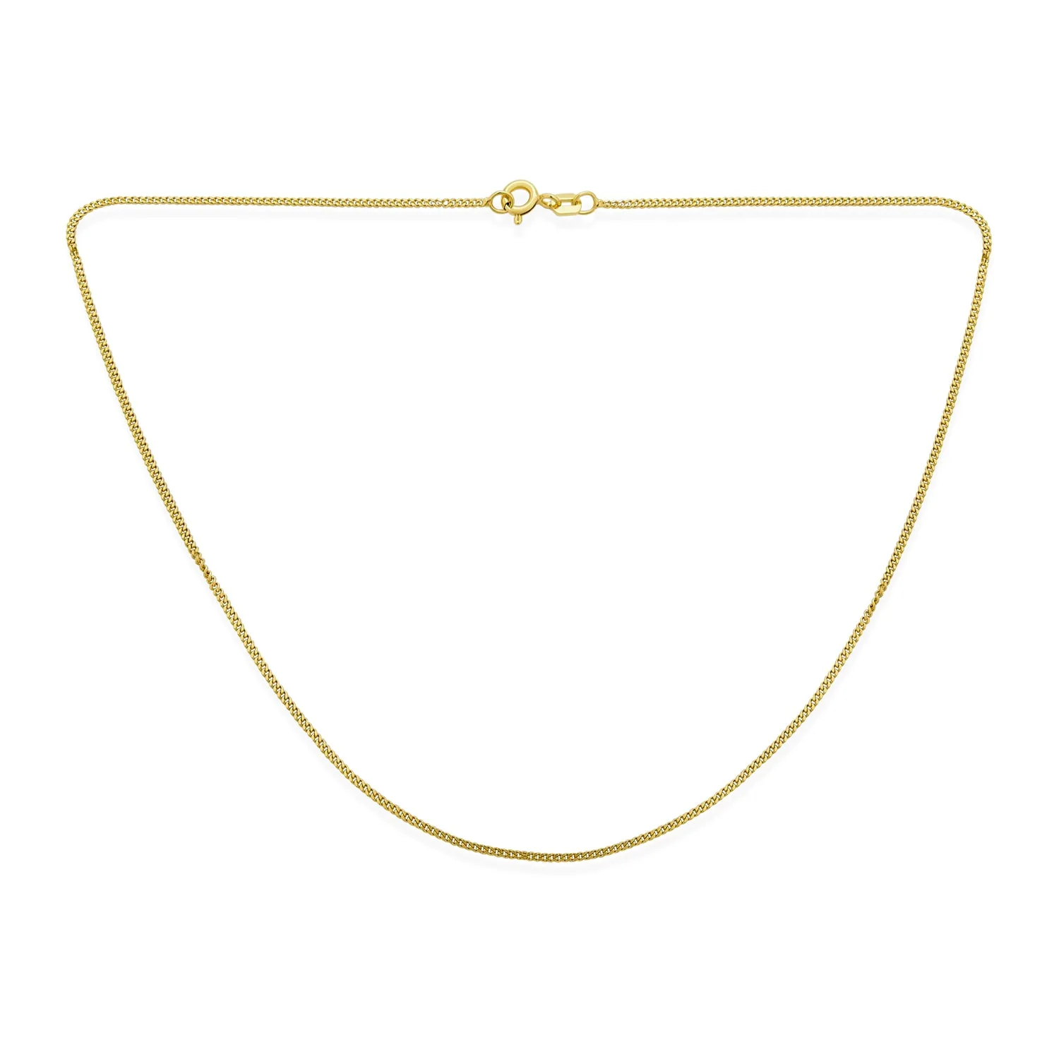 Unisex 2MM Miami Cuban Curb Chain Necklace 14K Gold Plated