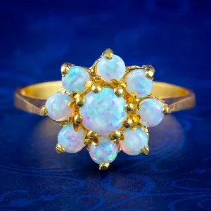 Victorian Style Opal Daisy Cluster Ring