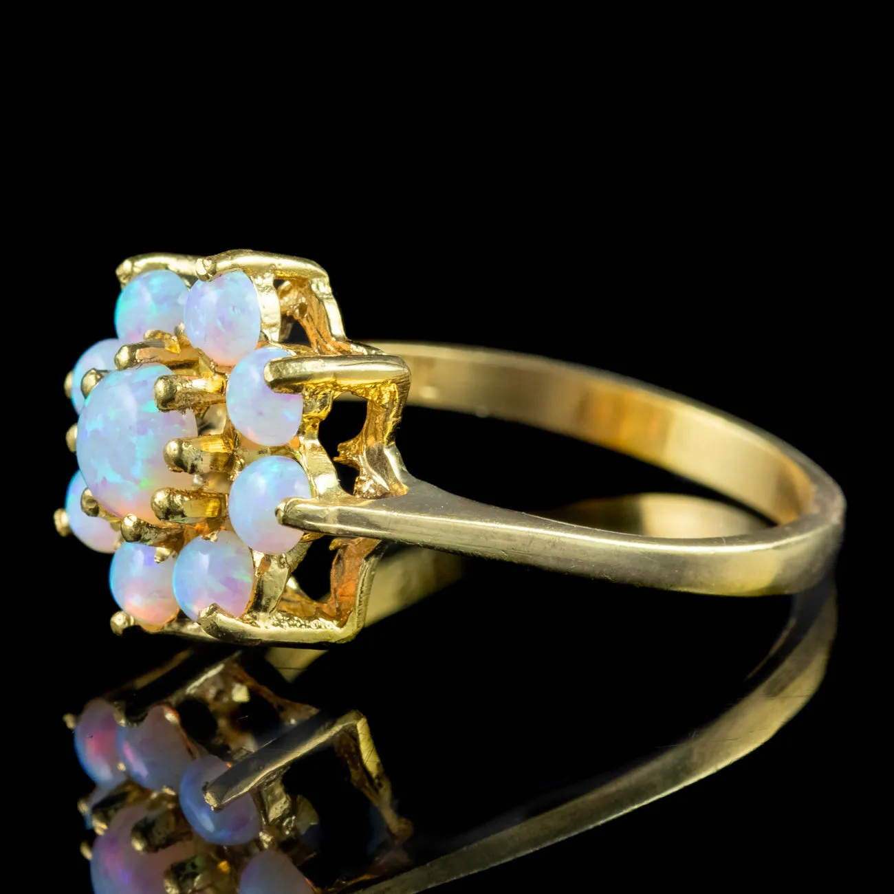 Victorian Style Opal Daisy Cluster Ring