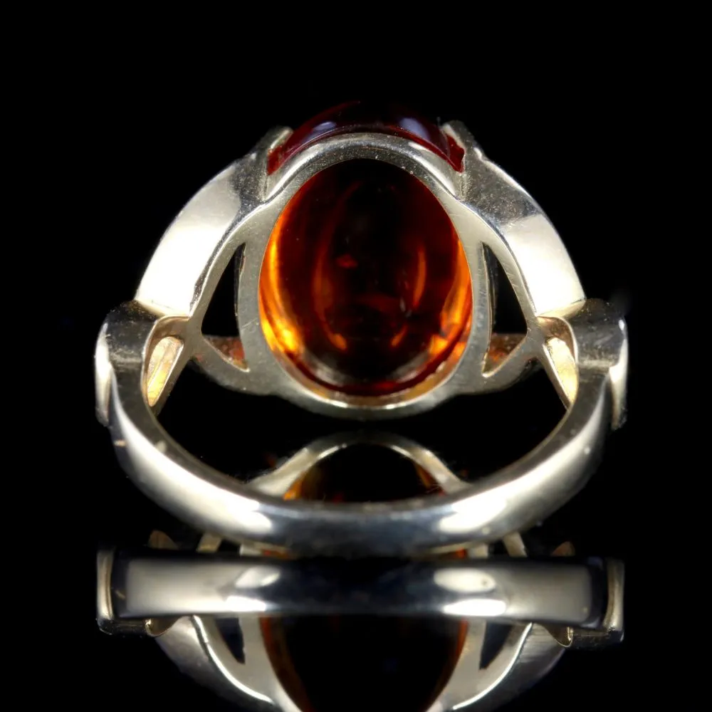 Vintage Amber Ring 9Ct Gold Ring