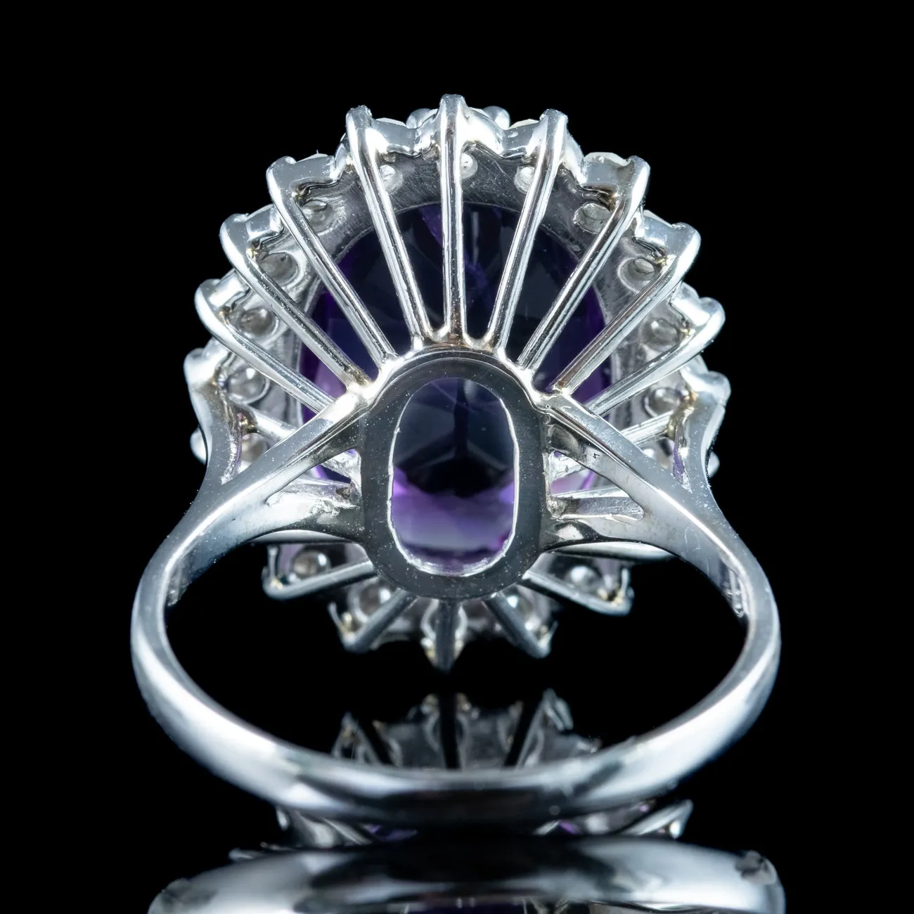 Vintage Amethyst Diamond Cocktail Ring 7ct Amethyst