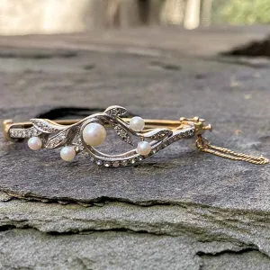 Vintage Diamond & Pearl Bracelet