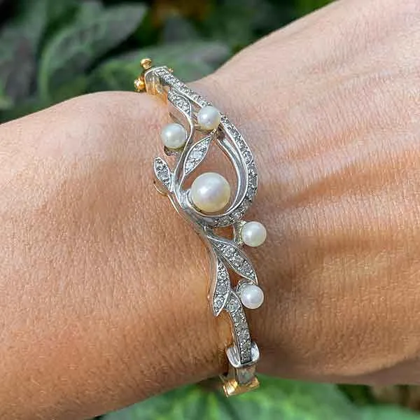 Vintage Diamond & Pearl Bracelet