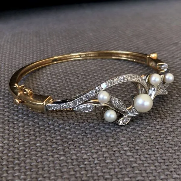 Vintage Diamond & Pearl Bracelet