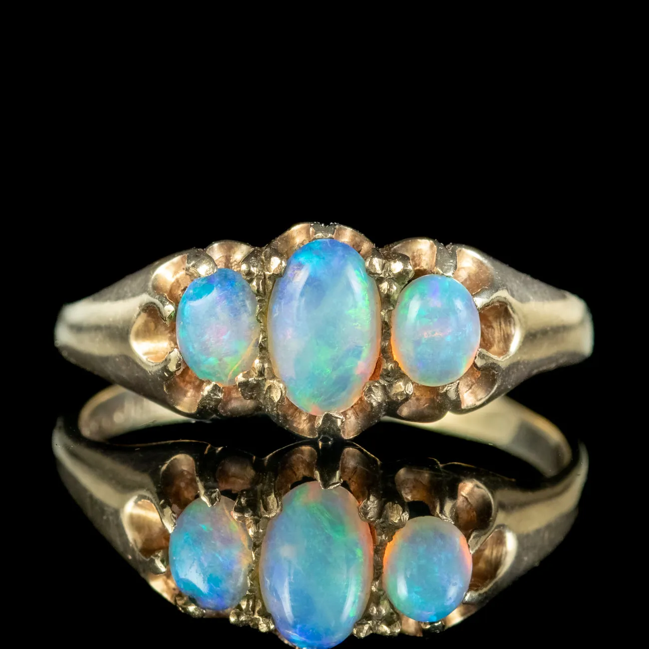 Vintage Opal Trilogy Ring 0.80ct Total Dated 1958