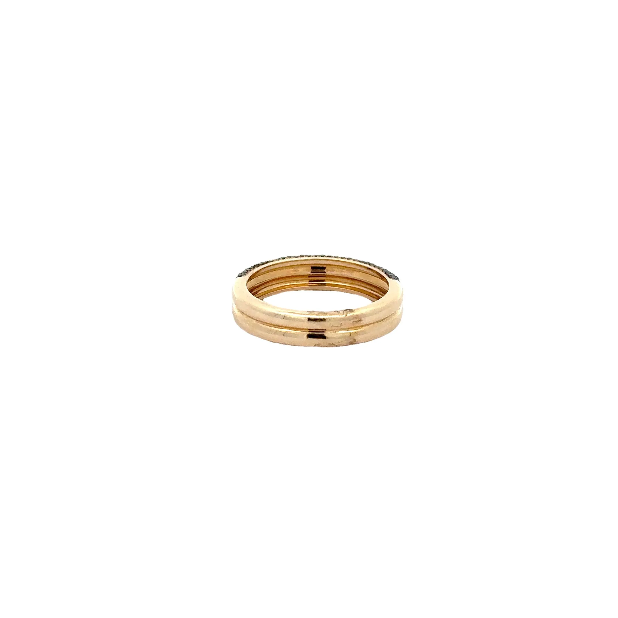 WD1254 14kt Gold Band with Pave Black Diamonds