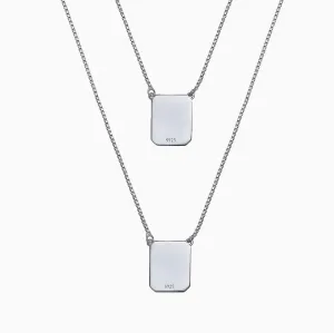 WHITE BOX CHAIN SCAPULAR NECKLACE