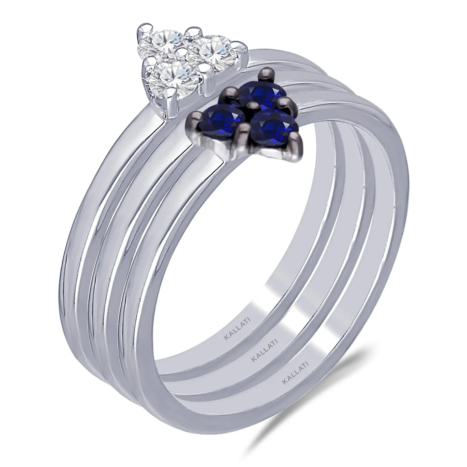 White Gold Sapphire & Diamond Infinite Ring